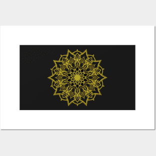 Golden jewel mandala Posters and Art